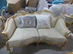 1 2 3 Seat Leisure Chair Living Room Furniture Wooden Fabric Carved Sofa Set