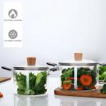 Microwave Heating Transparent Borosilicate Glass Soup Pot