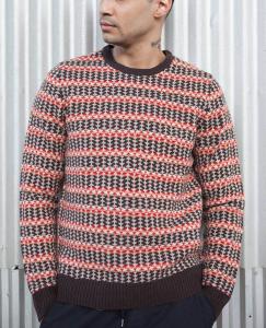 China 100 % Lambswool Jacquard Knit Sweater Fair Isle Floating For Male Striped factory