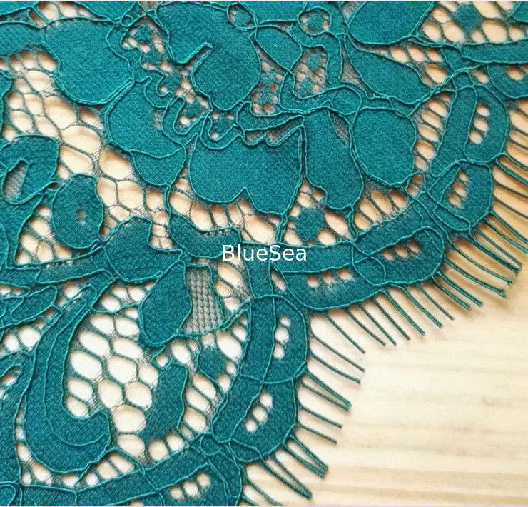 French Eyelash Lace Fabric with cord for Bridal Dress with Ivory / Pink color