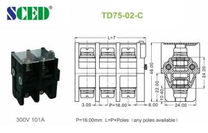China Copper Conduction Board Screw Terminal Block 300V 101A 16.00mm factory