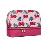Women Waterproof PU Leather Portable Travel Makeup Bag With Mirror