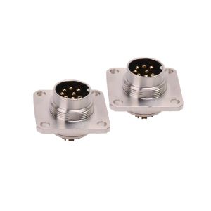 Square M16 Circular Connector Metal Screw Locking Waterproof Socket Plug