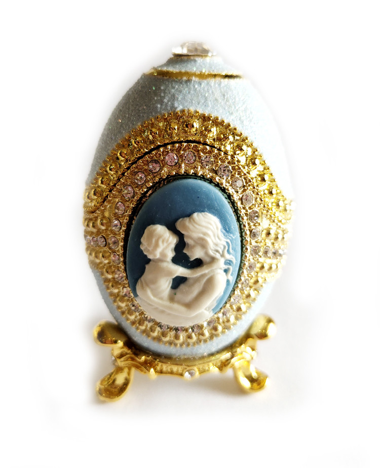 European Easter Egg Jewelry Box Jewel Storage Organizer Event Home Decor Easter Egg Jewelry Box Enamel Trinket box