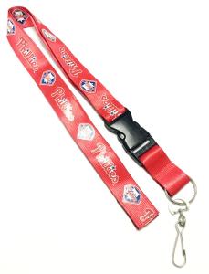 China 3 Color Cool Red Nylon Neck Key Strap With Colorful Logo J Hook Key Ring factory