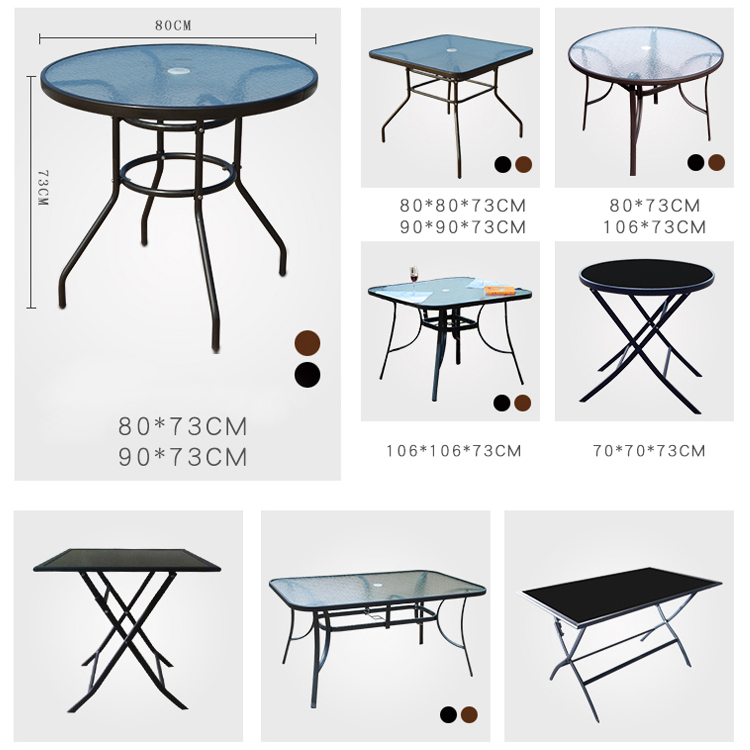 Mail Packing Square Dining Table and Teslin Chair Set for Outdoor Garden Cafe Restaurant