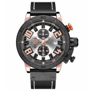 China Mens Leather Strap Versatile Watches Pin Buckle Alloy Case Chronos Sport Watch factory