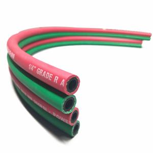 China Flame Resistant Red / Green 1 / 4 Inch Grade R Twin Hose For Gas Welding factory