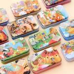 Baby Cartoon Animal Puzzle Print Jigsaw Puzzle Educational Toy With A Tin Box