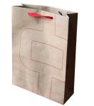 Luxury Craft Paper Carrier Bag 180gsm Satin Ribbon For Garment