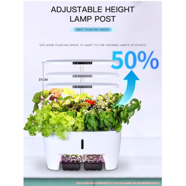 China White Color Intelligent Hydroponic Planter White LED Lighting and Humidity Sensor Included factory