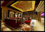 Gold Classical American Style Wooden Luxury Sofa Hotel Fabric KTV Sectional Sofa