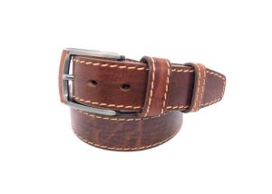 China 5 Oval Holes Mens Casual Leather Belt With Thick Thread And Decoration factory
