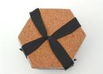 Polished White Stone Coasters Hexagon Shape Moisture Proof High Durability