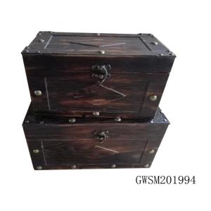 China OBM Dark Brown S30*17.5*17 Reclaimed Wood Blanket Chest factory