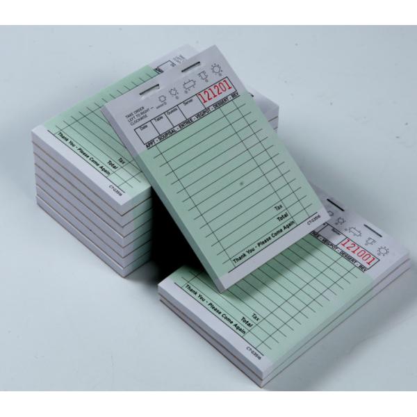CT-G3516 English Language Custom Guest Check Pads Black Ink Printed for Restaurants Bars Cafes - 1/2/3 Sheets