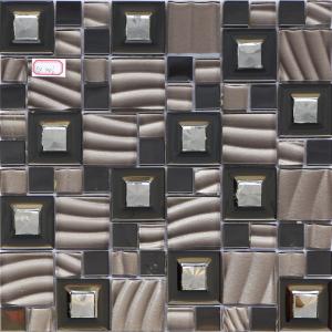 China 300x300mm ice crack mosaic tile,new mosaic design tile,black color factory