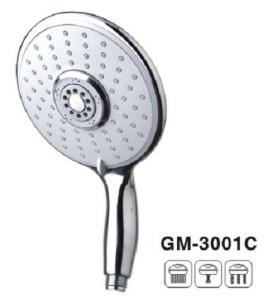 China Titanium Brushed Brass Hand Shower Spray Thumb Tab Chrome Hand Held Shower Head factory