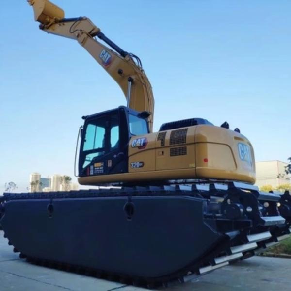 China Floating Amphibious Excavator Pontoon Swamp Buggy Conversion Sany SY135 factory