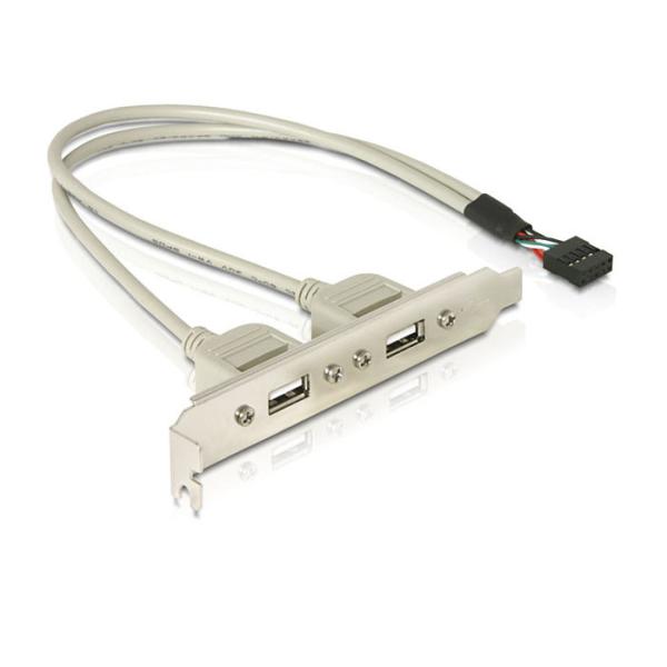 China 2 USB 2.0 Panel Female Connectors to 10 Pin 2.0mm , 35cm(12 inchs) length factory
