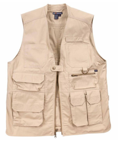 260 GSM 100% Cotton Mens Beige Utility Vest Twill 2/1 Flame Retardant