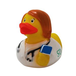 China Lovely Doctor Type Squeezing Rubber Ducks Logo Printing Floating Style EN71 factory