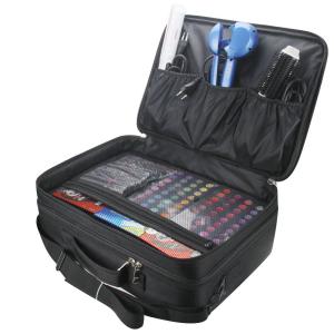 China Adjustable Dividers Nylon Cosmetic Organizer Travel Case With Mirror factory