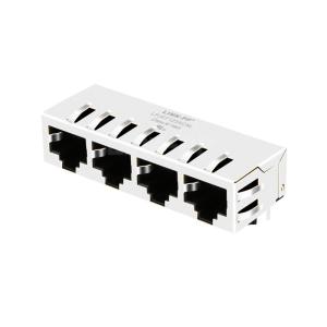 China Tab Down Without Led 1X4 Port RJ45 Magjack Connector without Integrated Magnetics factory