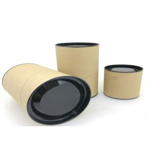 Light Weight Custom Paper Tube With Metal Lid / Biscuit Cookie Packaging Box