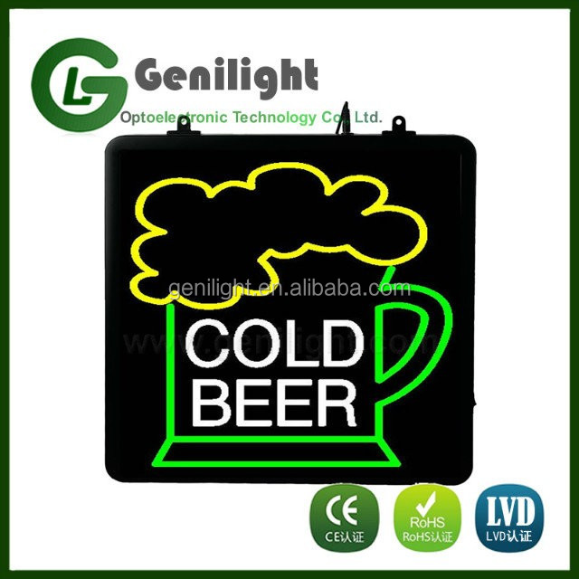 LED Neon Light Sign for Bars and Pubs Cold Beer Sold Here Power Supply Adaptor 25 C