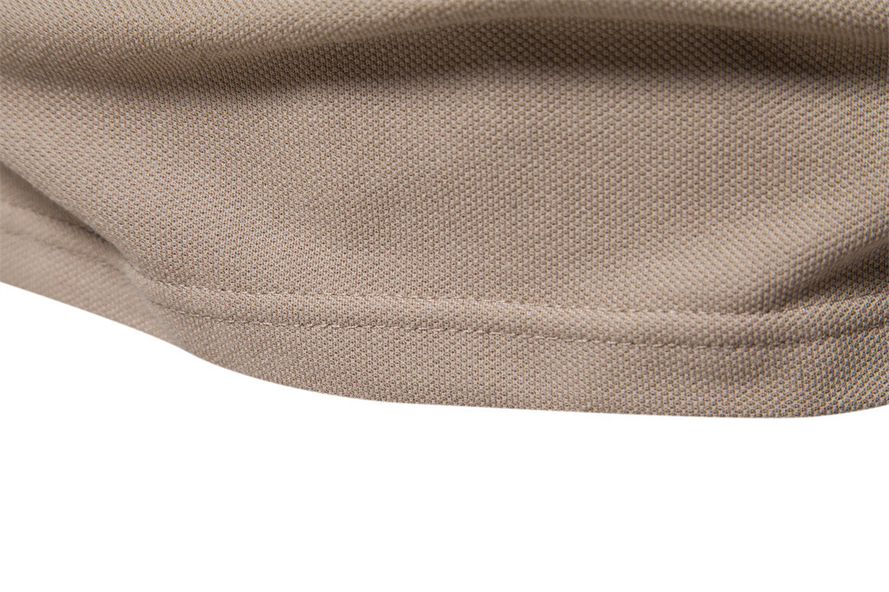 Spring Summer Men's Custom Polo Shirt with Two-Color Splicing and Zipper Front Design
