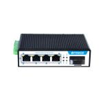 Industrial 4 Ports Ethernet Managed Switch 1 Port Gigabit Dual Fiber 1X9 Optical