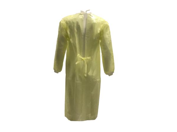 PE+PP 50GSM Yellow Breathable Anti Static Disposable Medical Clothing With Rib