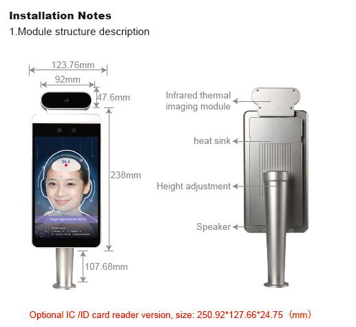 China 8inch AI Temperature Face Recognition Terminal Attendance Machine factory