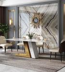 Luxury Dining Tables With Marble Tops And Stainless Steel For Bulk Buy
