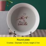 Japanese Cherry Blossom White Round Rectangle Square Baking Dessert Bowl