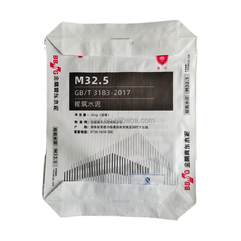 Square Bottom Cement Bag Custom 20Kg Polypropylene Tile Adhesive Woven Valve Bag