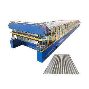 China Steel Tile Delta PLC Control Double Layer Roll Forming Machine For 0.25-0.6mm Material Thickness factory