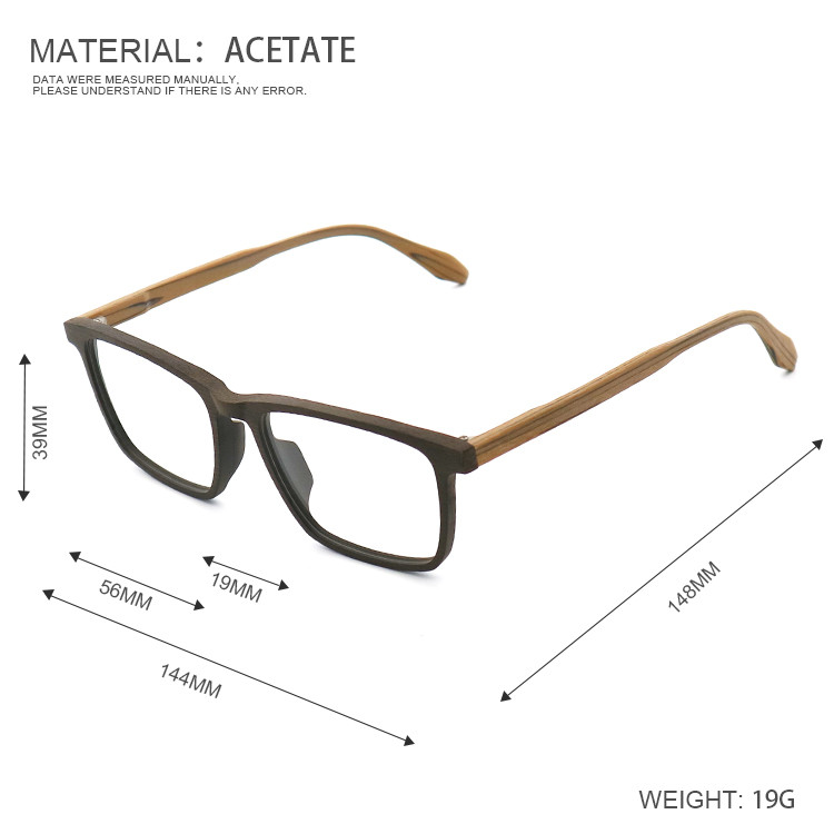 Wood Frame Glasses Men'S Retro Literature Art Handmade Acetate Optical Glasses Frames