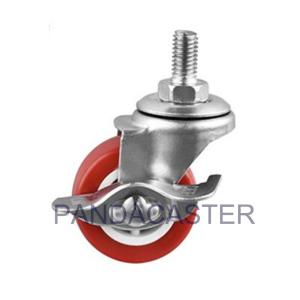 China Trolleys Light Duty Casters 70mm PVC Threaded Caster Wheels With Brake factory
