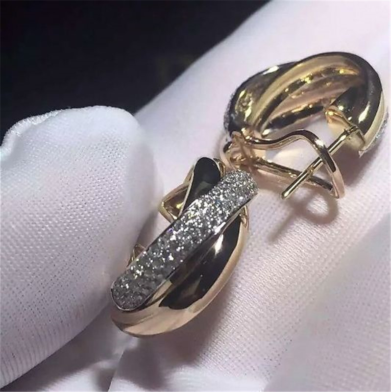 C Three circle ring earrings18K white gold, 18K yellow gold, 18K rose gold, diamond. Model: B8045300
