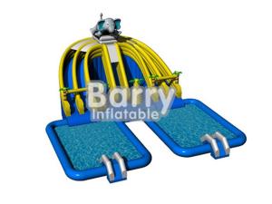 China professional animal inflatable mobile water park , outdoor amusement park rides with 2 swimming pools factory