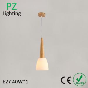 China single head suspended Dinner room pendant light E27 bulb Top grade Thailand Oak wood factory