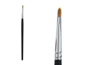 China Portable Black Lip Liner Brush Cosmetic Makeup Brushes With Wooden Handle factory