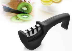 China 3 Stage Kitchen Knife Sharpener System for Knife Black Color 205*50*70MM factory