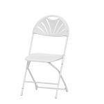Multi Purpose Outdoor Folding Chairs Round Back White Color PP Resin Plastic