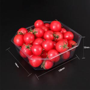China 15*16*5CM Stackable PET FDA Disposable Fruit Tray factory