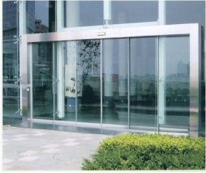 China Remote Control Automatic Sliding Glass Doors with wood or stainless Steel Frame factory