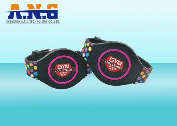 Colorful Silicone Rfid Wristbands / Rubber rfid bracelet for events access