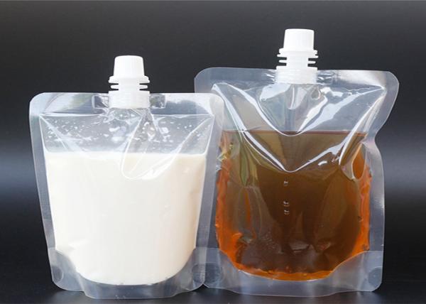 Biodegradable Liquid Stand Up Pouch Non - Leakage With Clear Window / Spout /